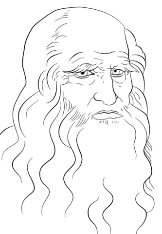 Leonardo Da Vinci Self Portrait Coloring Page